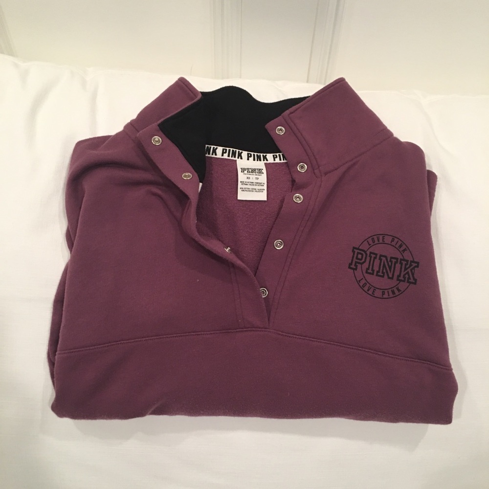 Pink Quarter-Button Sweatshirt - Picture 10 of 10
